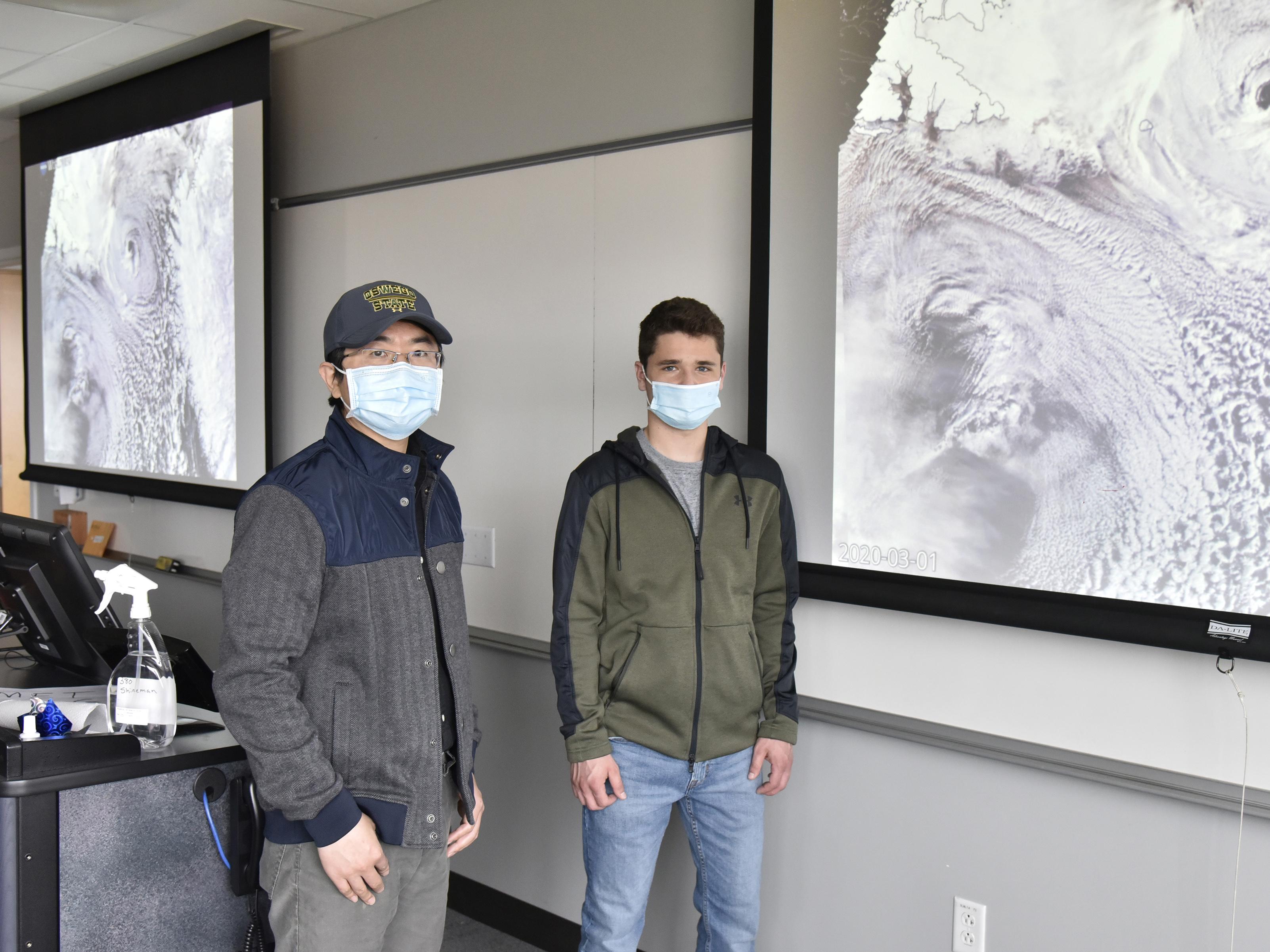 Meteorology faculty member Yonggang Wang and sophomore meteorology major Michael Pagnanelli recently earned a campus grant to support their research of Arctic cold air outbreaks