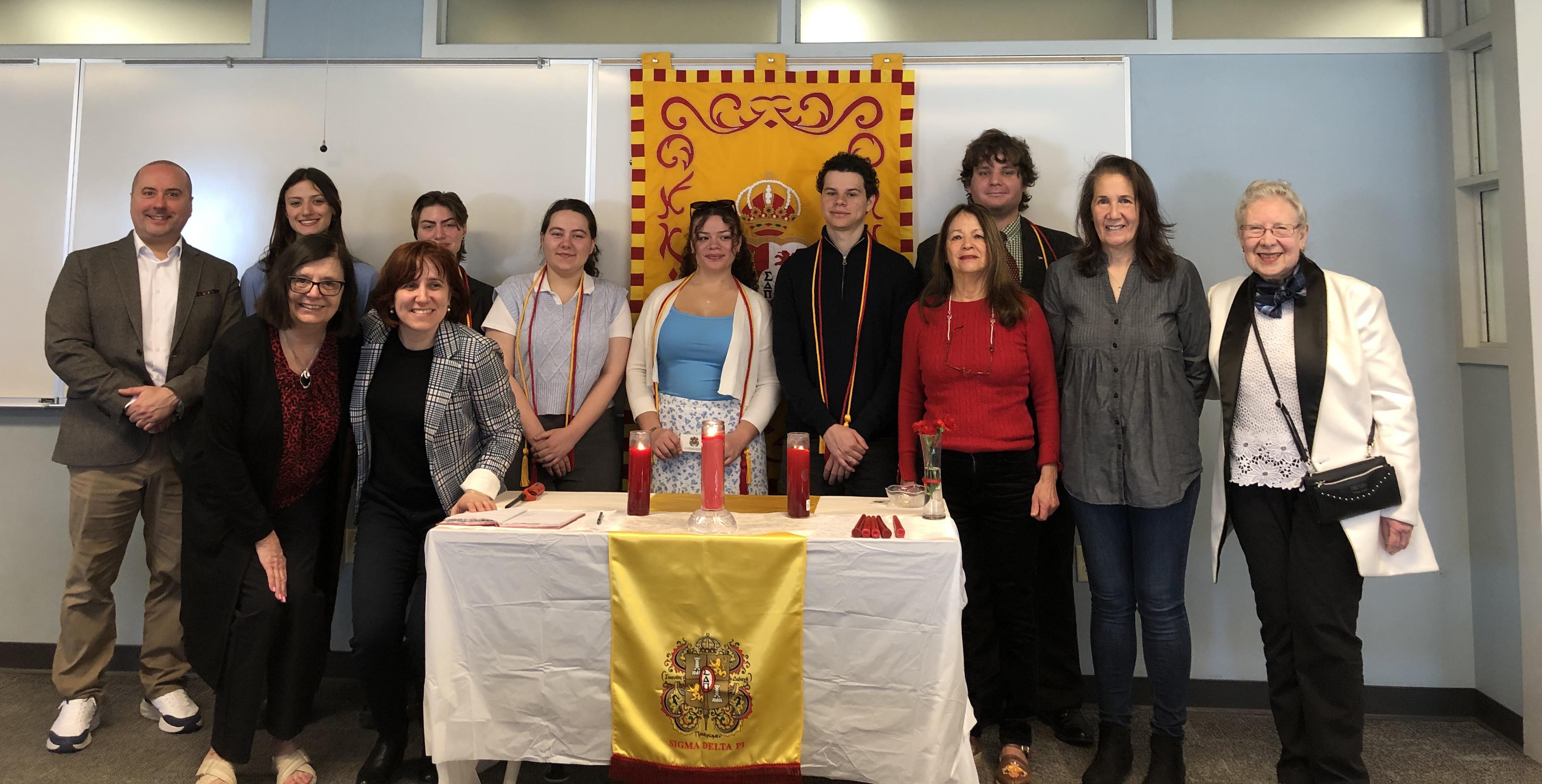 The Department of Modern Languages and Literatures (MLL) held its annual induction ceremony for the Spanish Honor Society, Sigma Delta Pi, on Quest Day, welcoming 11 new members.