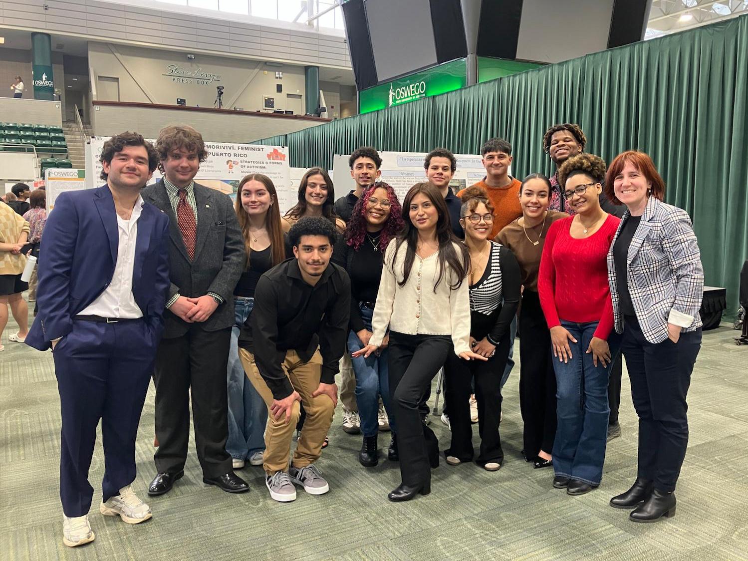 Fourteen students majoring and minoring in Spanish presented their projects at Quest 2026 as part of the course "Latin American and Caribbean Women’s Voices," taught by Roseli Rojo of the Department of Modern Languages and Literatures.