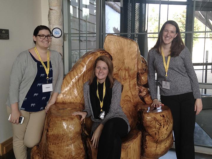 Group photo of three special education students who presented at conference