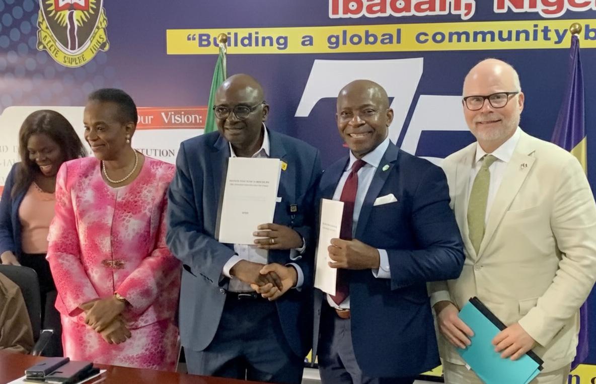 President Nwosu at the University of Ibadan, where he signed Oswego’s first institutional agreement in Nigeria