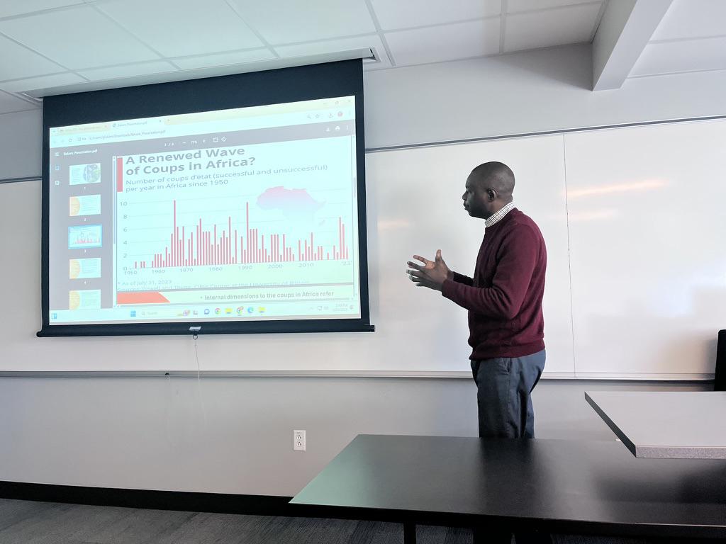 Olukayode Bakare presents research on African coups at Quest