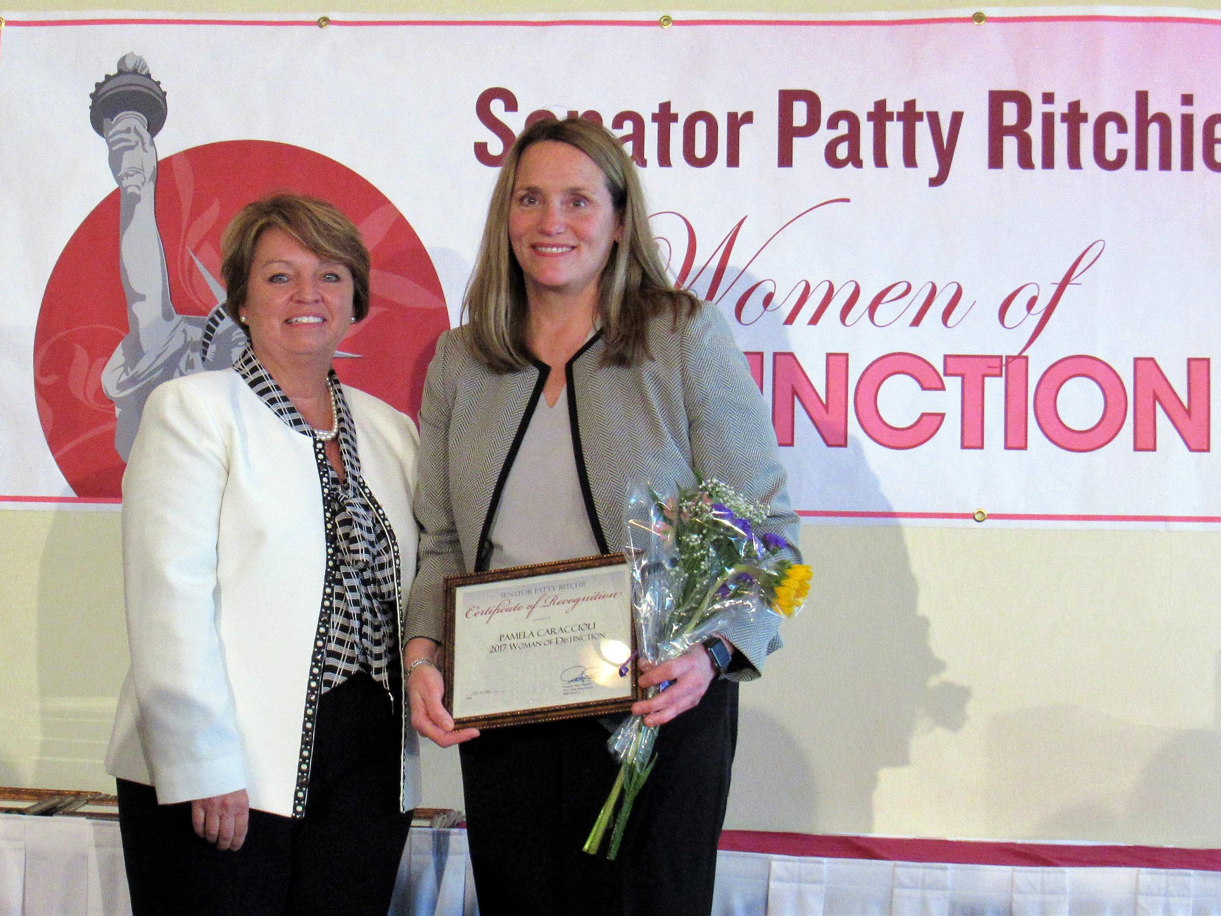 Pam Caraccioli receives award from state Sen. Patty Ritchie