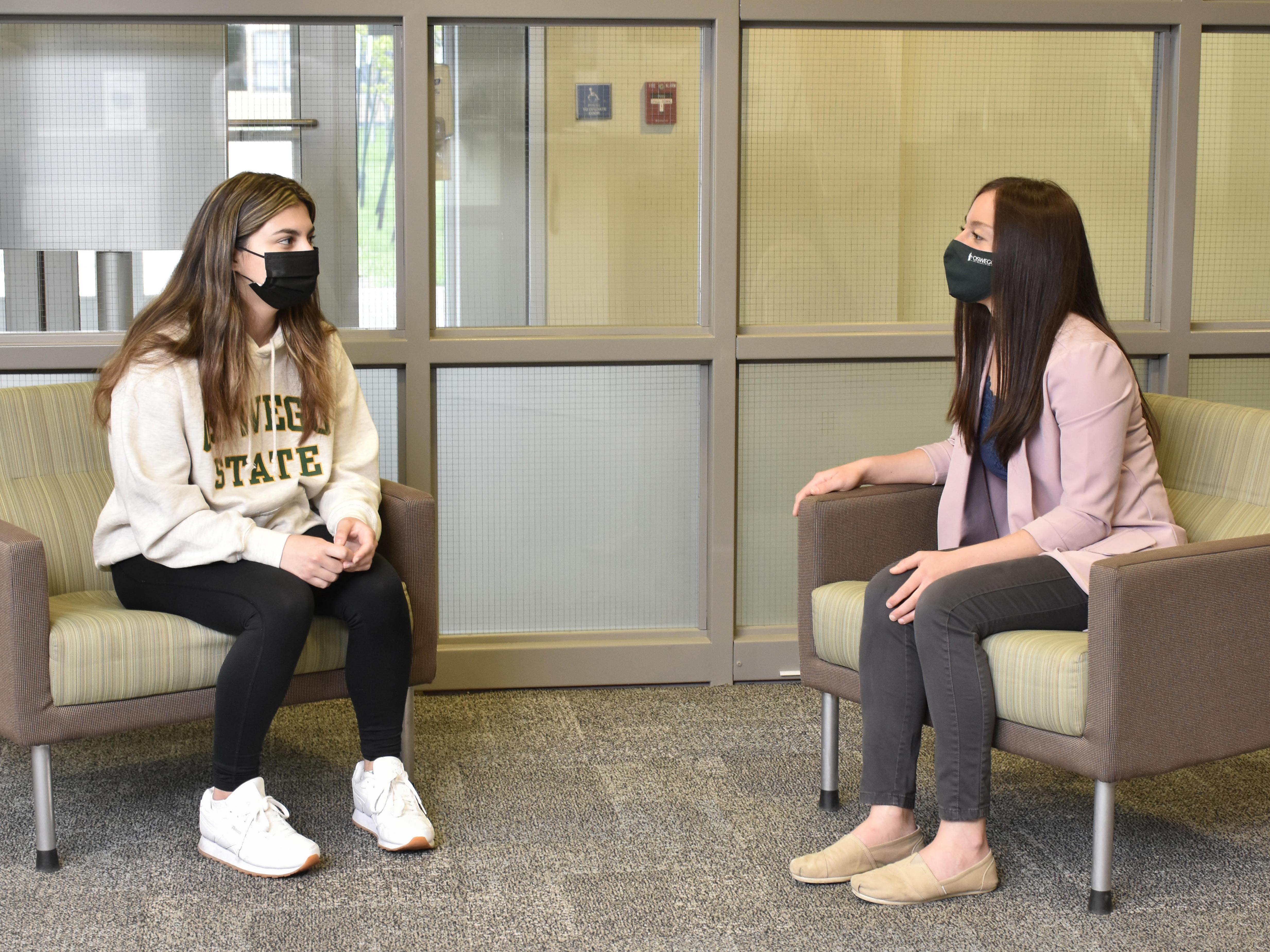 Student Alison Rushanova (left) recently had the opportunity to meet Taeko Kelly of the Office of Career Services, who served as a Quarantine Buddy earlier this semester.
