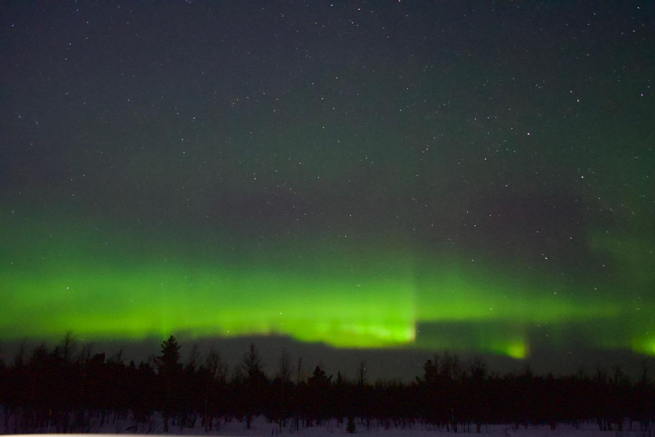 Photo of the northern lights in Sweden.