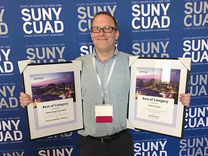 Tim Nekritz accepts SUNYCUAD awards