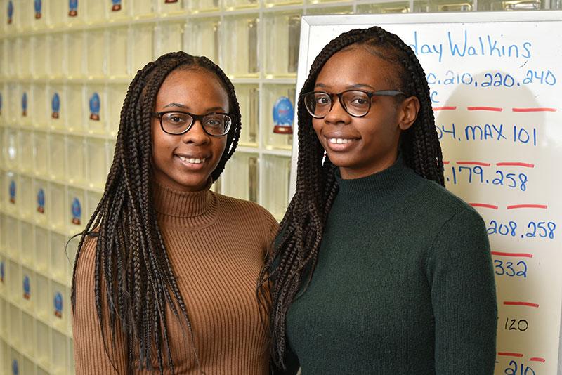 Shaleena and Zina Campbell, outside the Office of Learning Services' tutoring center