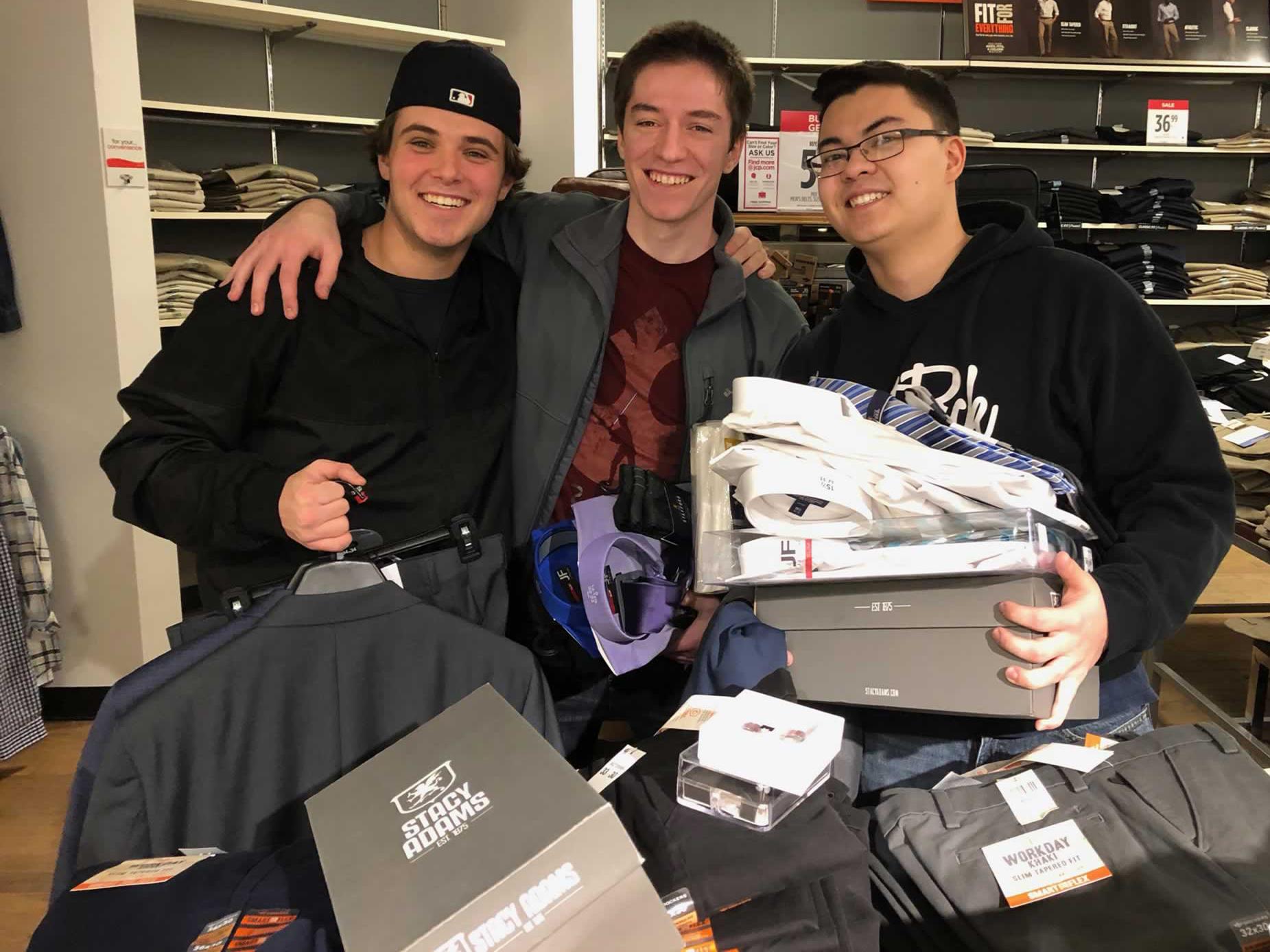 Students with discounted professional apparel as part of JCPenney partnership