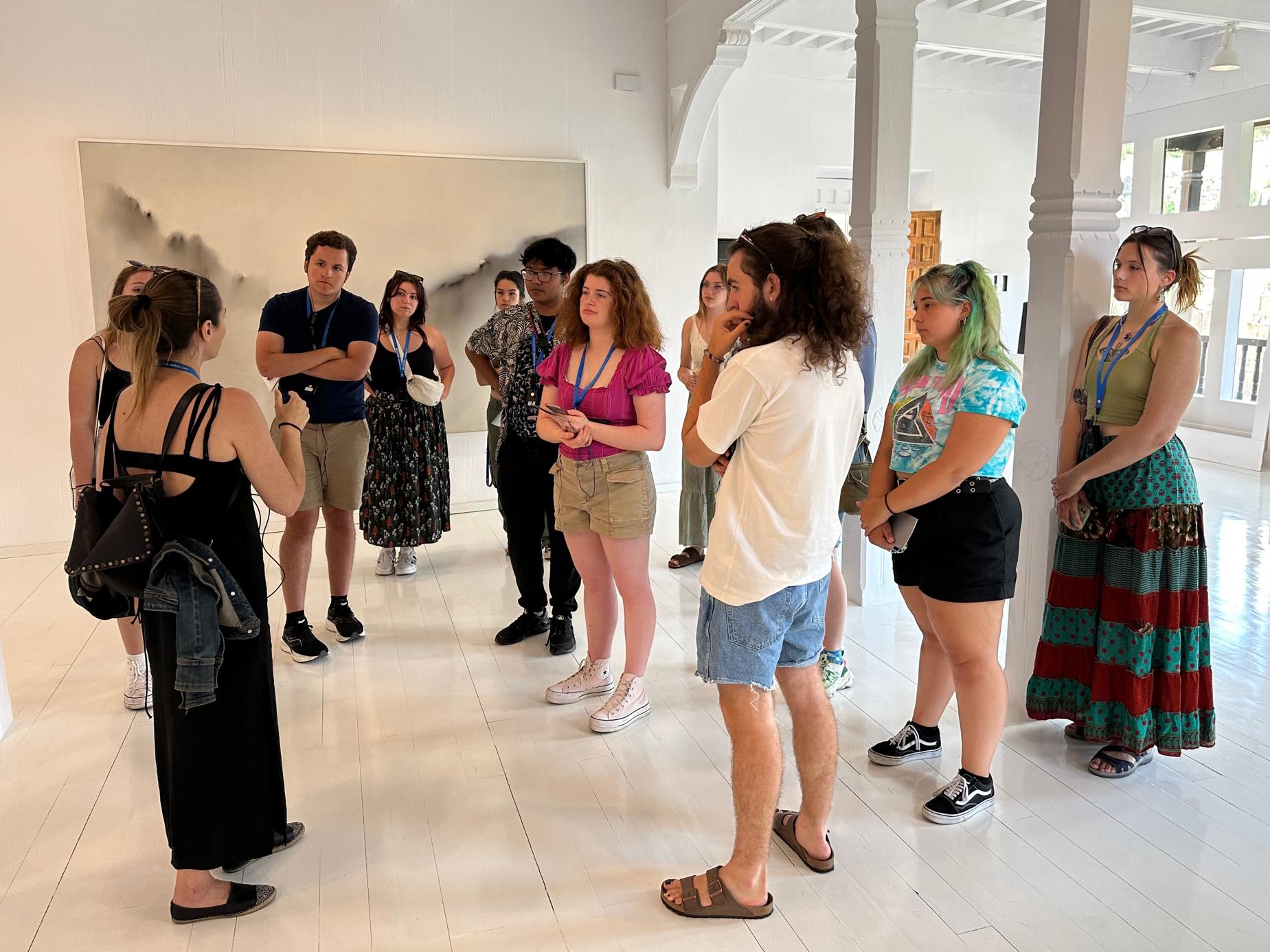 Students in Spain visiting an art museum