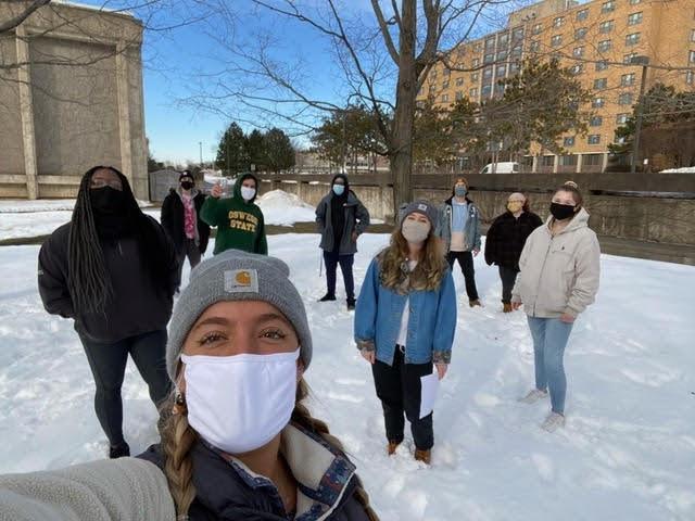 Office of Sustainability students shown collecting sap earlier this semester that will turn into syrup