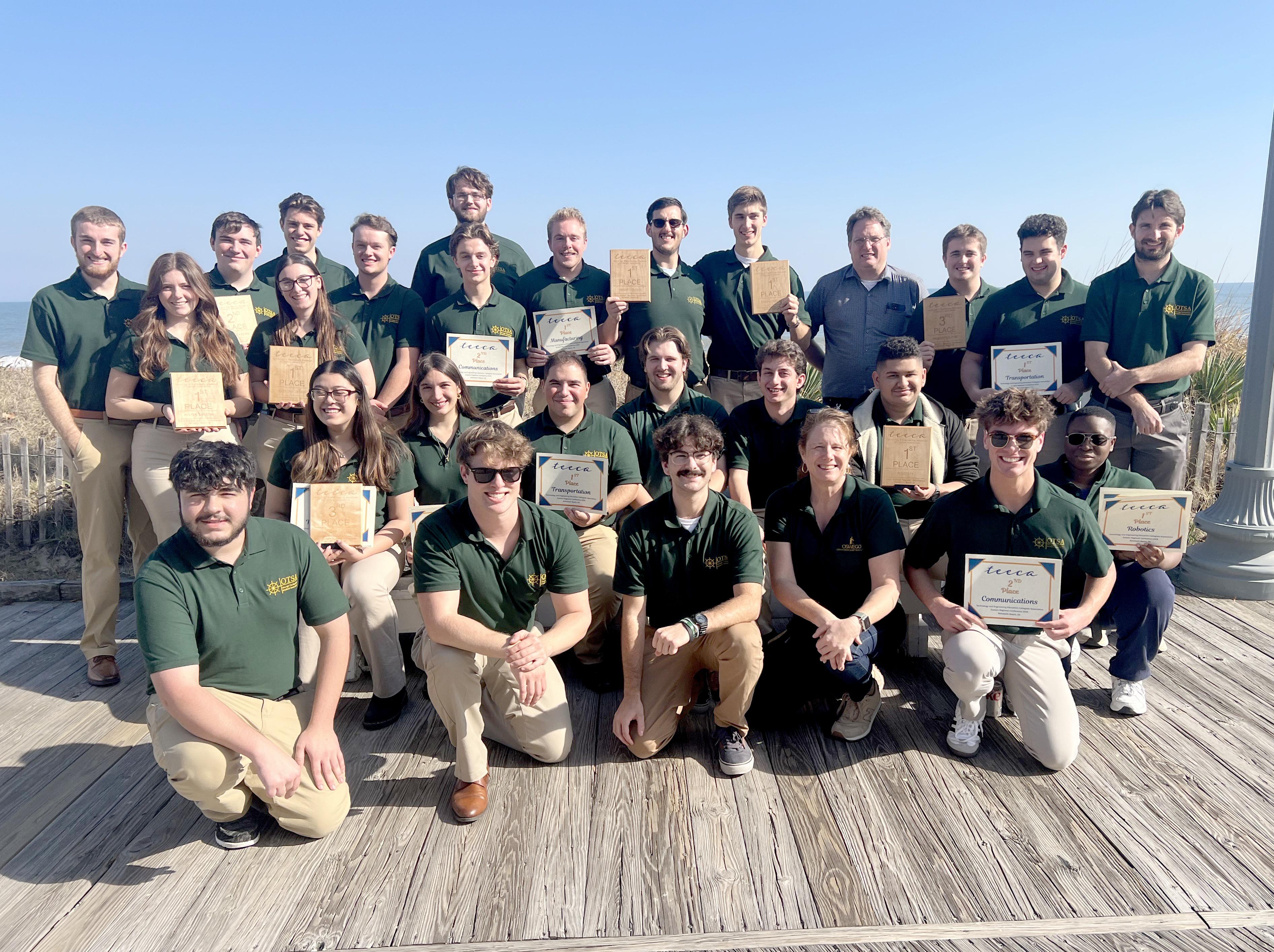The Oswego Technology Student Association (OTSA) delivered a phenomenal performance at this year’s ​Technology and ​Engineering ​Education​ Collegiate ​Association (TEECA) East Conference, earning top awards across multiple events. 