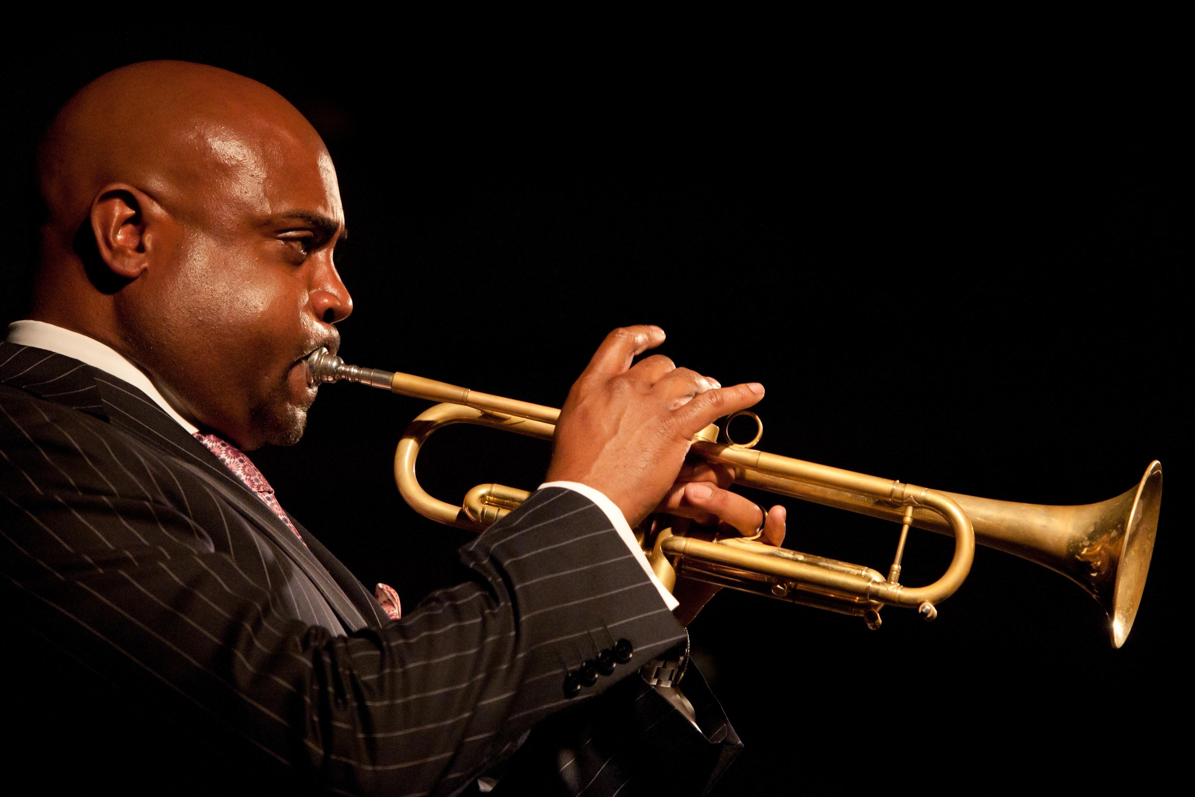 Terell Stafford plays a trumpet in concert