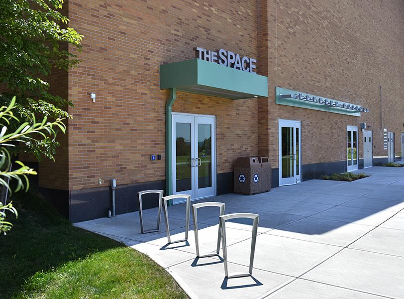 The Space is located at the lower, north side entrance of the Marano Campus Center.
