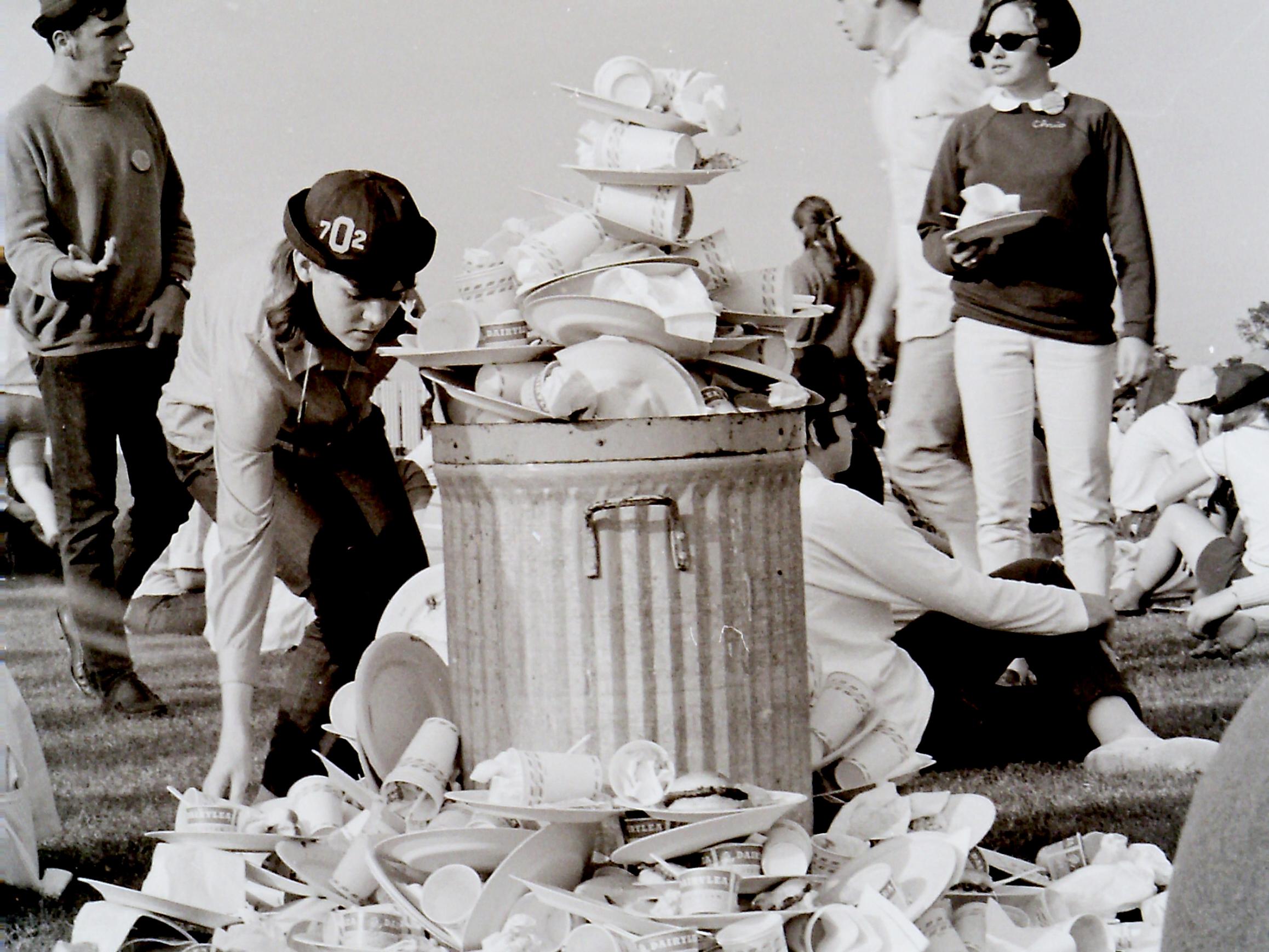 File photo of students doing a trash pickup as part of environmental efforts