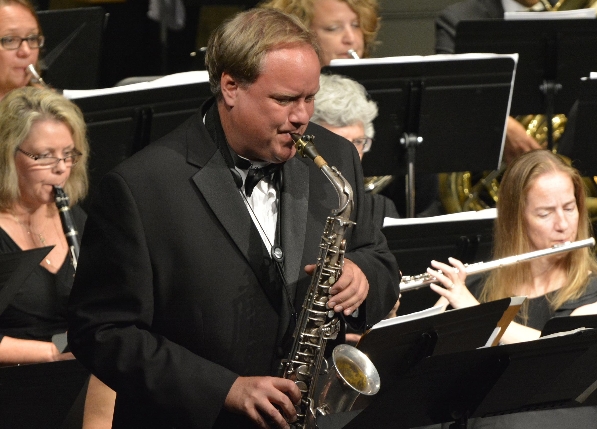 Trevor Jorgensen plays saxophone