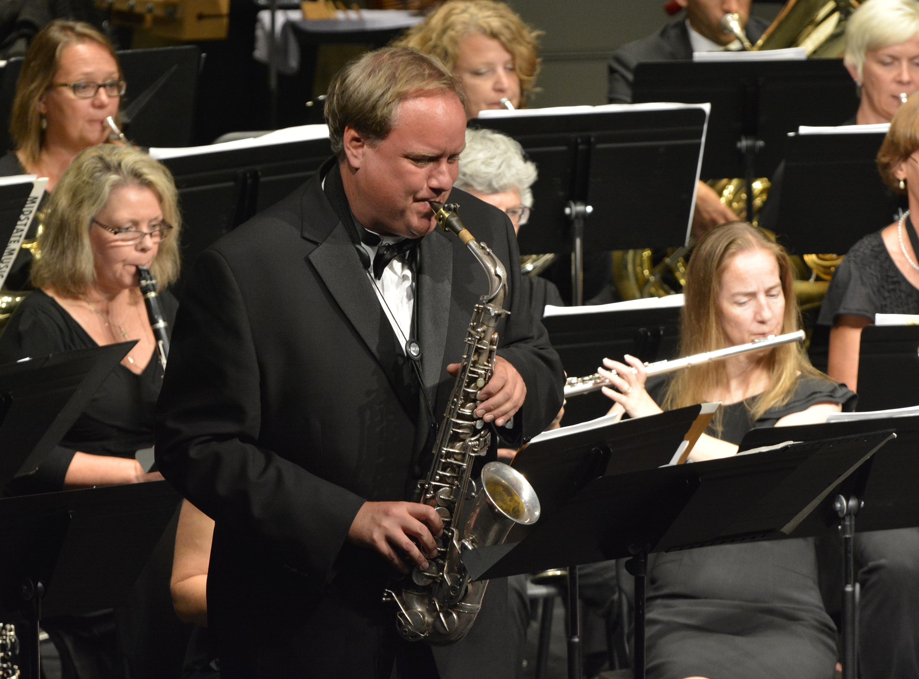 Trevor Jorgensen plays saxophone
