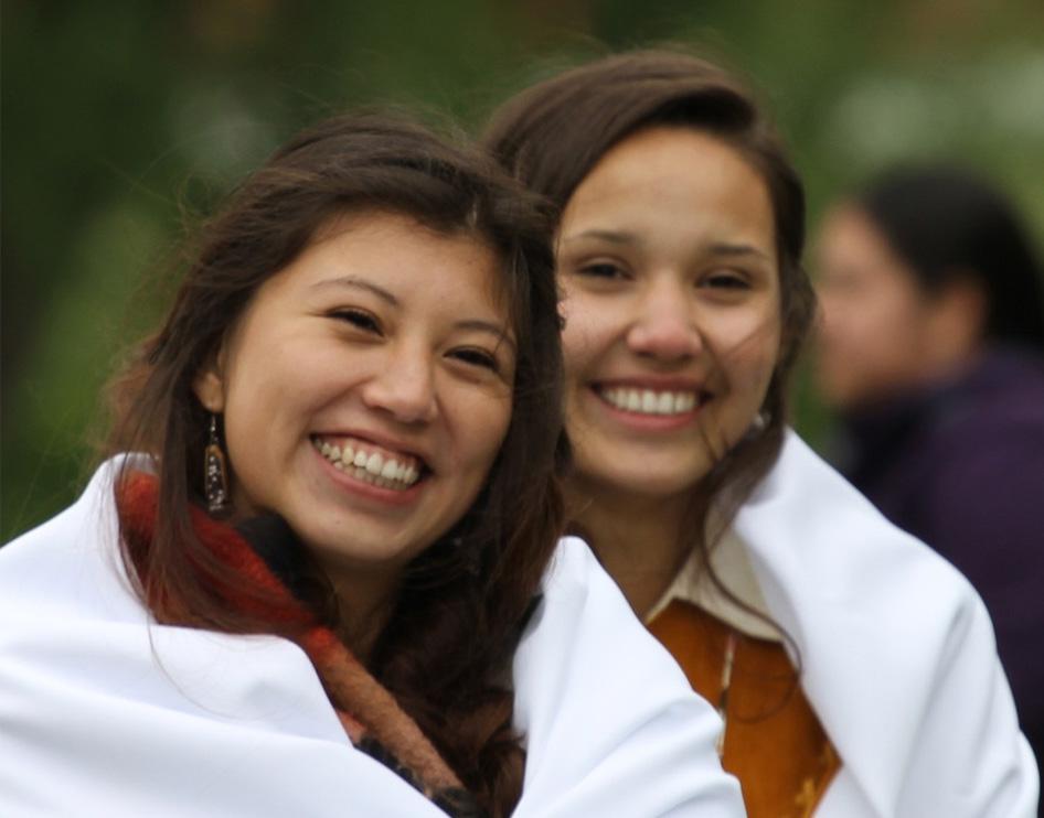 The documentary "Ohero:kon - Under the Husk" follows the journey of two Mohawk girls as they take part in their traditional rites of passage to become Mohawk women