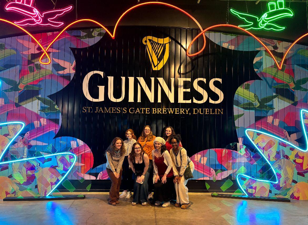 Oswego students in "International PR: Food, Beverage, and Hospitality" visit the Guinness storehouse in Ireland.