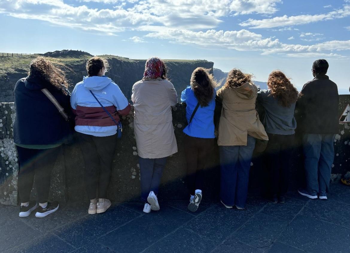 Oswego students in "International PR: Food, Beverage, and Hospitality" visit the Cliffs of Moher in Ireland.