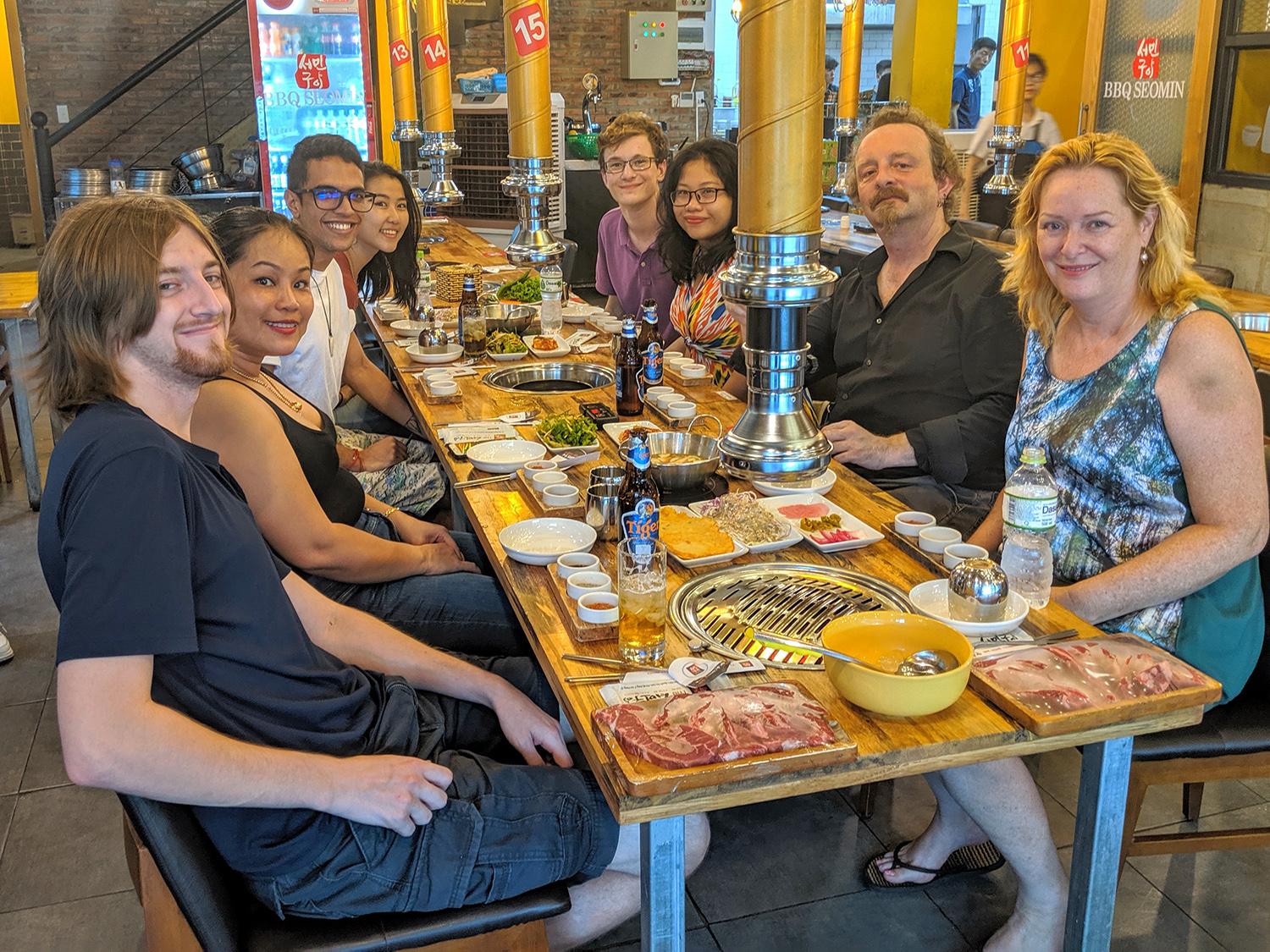 Oswego faculty, students eating out in Vietnam