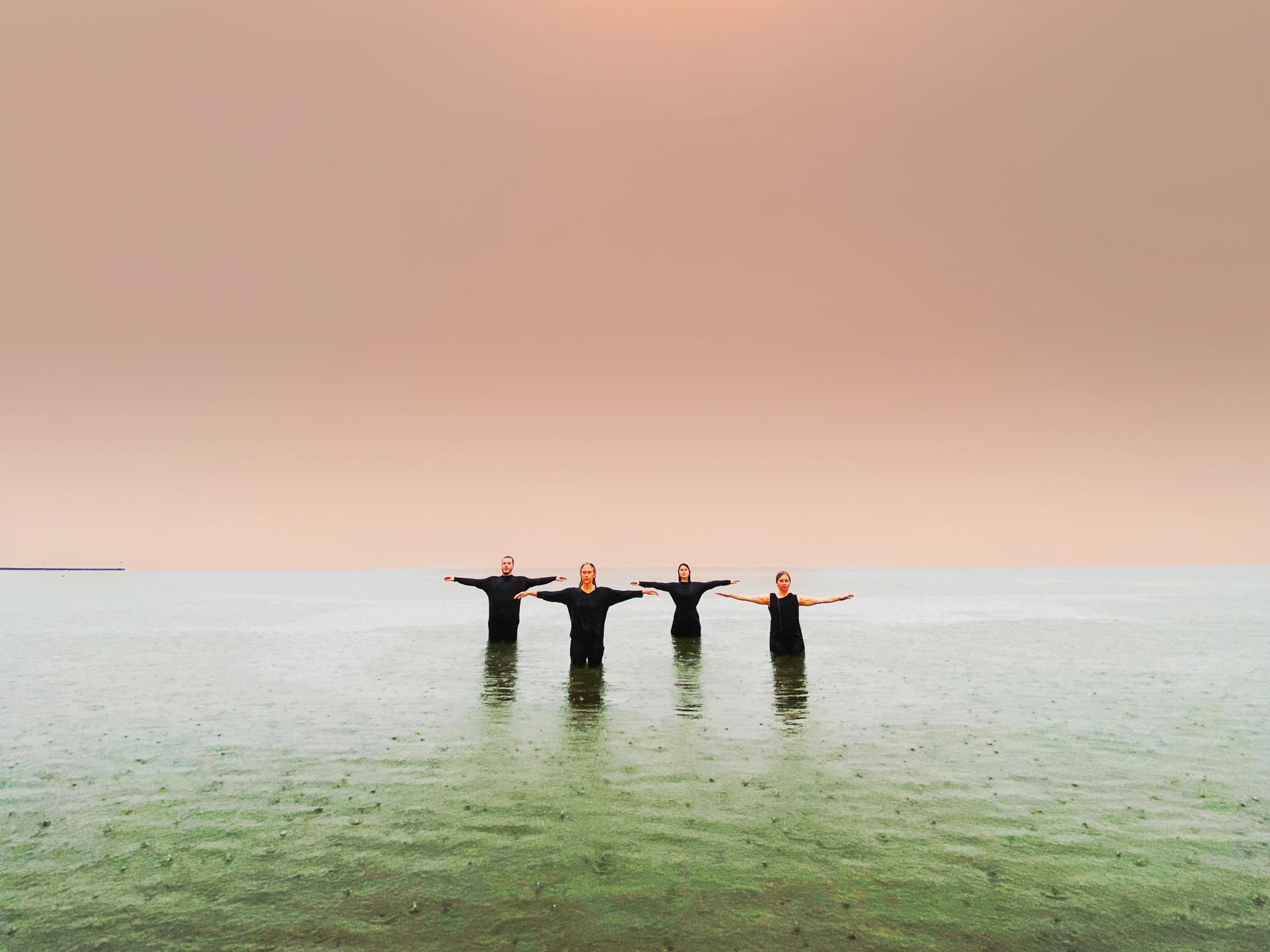 SUNY Oswego student dancers take part in video segments that will be projected during "Weight of Water," a multimedia dance presentation coming to SUNY Oswego's Waterman Theatre