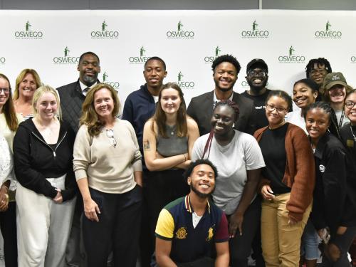 Students, faculty and staff at a recent gathering at the James A. Triandiflou '88 Institute for Equity, Diversity, Inclusion and Transformative Practice