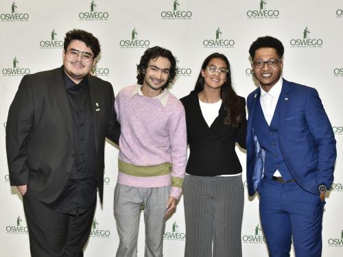 SUNY Oswego scholarship recipients pose during the 2022 scholars brunch