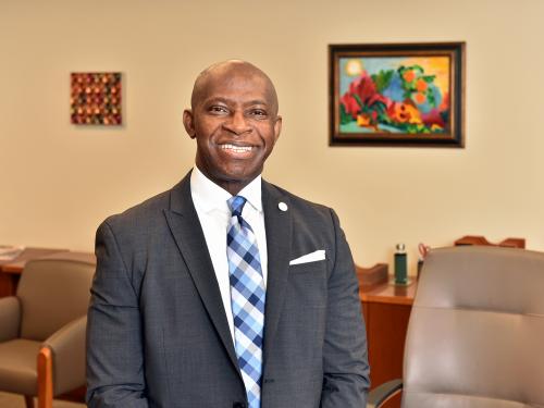President Dr. Peter O. Nwosu in his office
