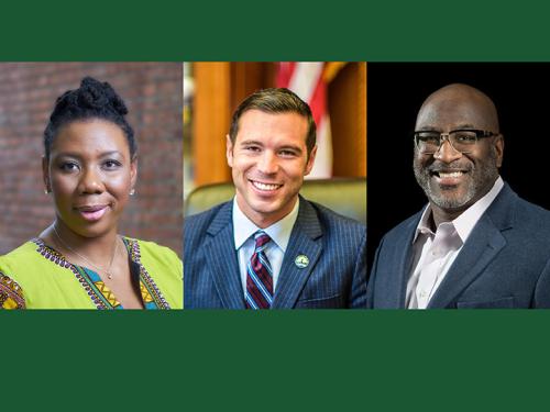 May 2023 Commencement speakers Dr. Juhanna Rogers, Billy Barlow and Dr. Robert Simmons