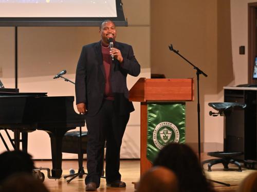 James Dekle of Purdue University served as keynote speaker of the 2026 MLK Celebration