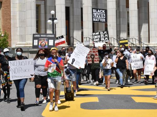 Students, faculty, staff and community members march in support of Black Lives Matter and reform