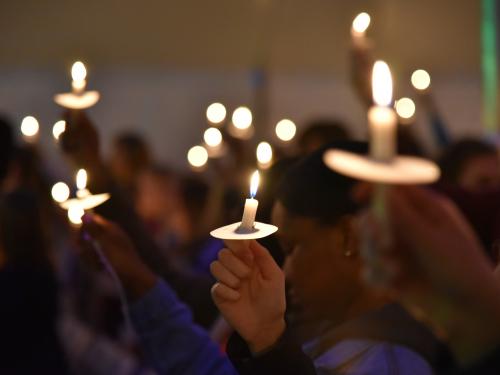 Torchlight is an annual ceremony at the beginning and end of the semester celebrating the torch of knowledge, symbolized by participants holding candles