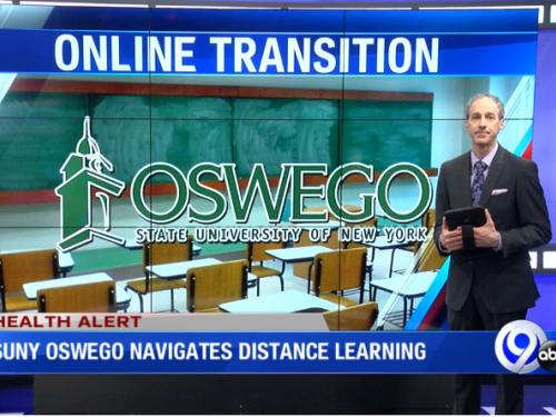 NewsChannel 9 segment features Oswego's preparation for distance learning. 