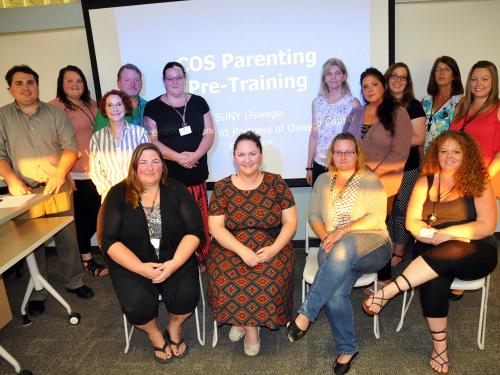 Professor Matt Dykas with large group he's training to become Circle of Security parenting trainers