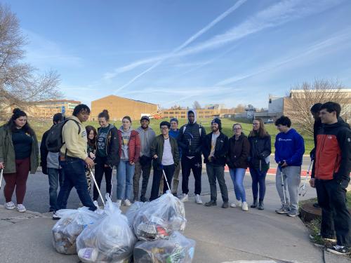 In this file photo, SUNY Oswego students take part in a campus cleanup.