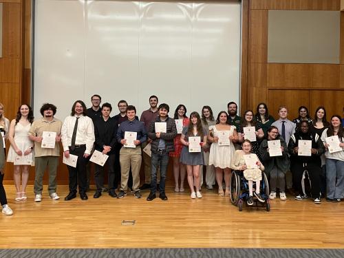 Lambda Pi Eta, SUNY Oswego's National Communication Honor Society, held their annual Spring Ceremony and inducted over 70 new members.