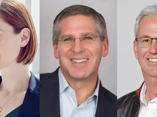 Combined photos of three Commencement speakers