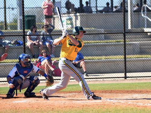 Laker baseball player Mike Dellicari raps out an extra-base hit