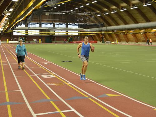 Runners, walkers use Romney Field House track