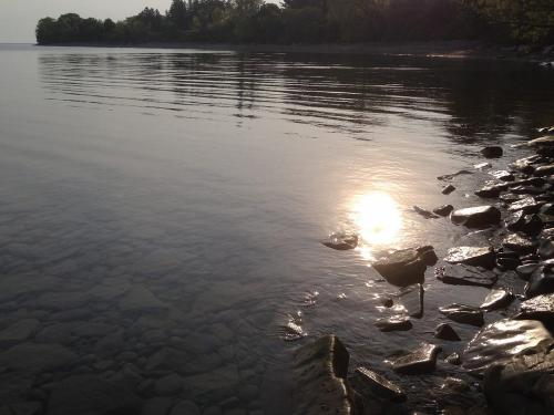 Sun shining on Lake Ontario