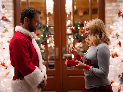 Jason Priestley and Melissa Joan Hart in promotional photo from Dear Christmas