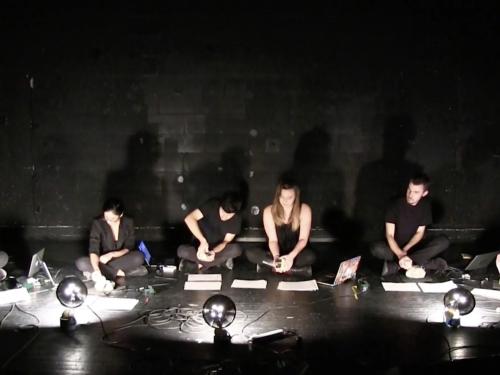 Electronic music group Ensemble Decipher performing