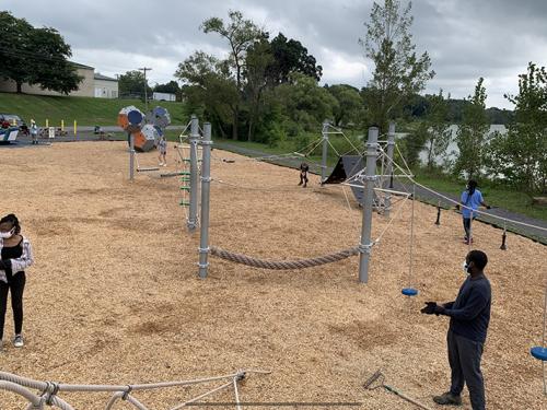 A Sophomore Service Day supports work at the Fulton Teen Park