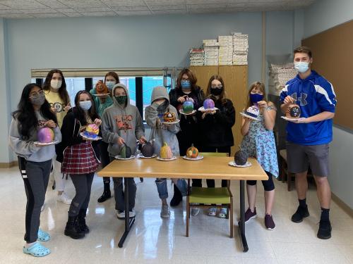 Fulton Junior High students worked with Focus Forward mentors in a pumpkin-making activity