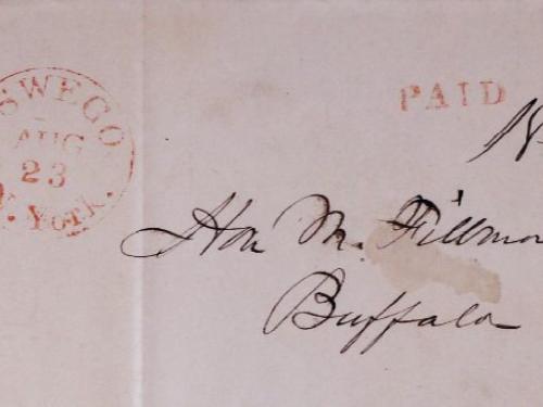 Millard Fillmore's handwriting on an envelope