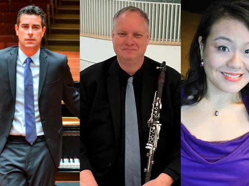 SUNY Oswego music faculty members (from left) Robert Auler, Trevor Jorgensen and Amanda Li will perform a Focus on Faculty recital