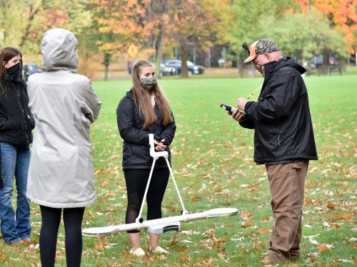 Dave Valentino speaks to his Physical Geology class while doing fieldwork