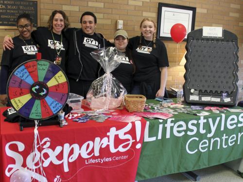 Students staff a table at a previous year's Get Yourself Tested event