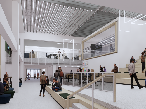 Interior Rendering of the future Hewitt Hall at SUNY Oswego