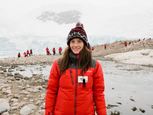 Dr. Hilary McManus in Antarctica for research